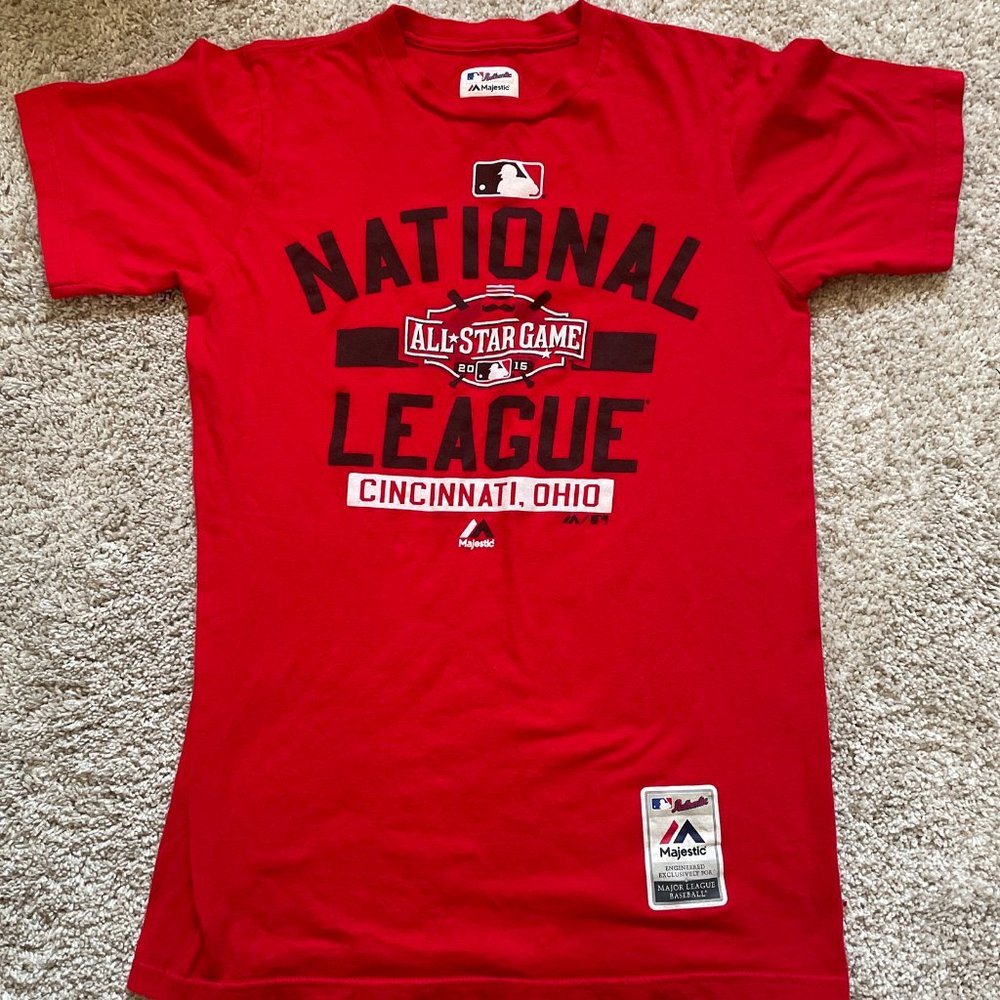 Majestic Men's Cincinnati Reds MLB 2015 All Star Game Size Small Red T-shirt